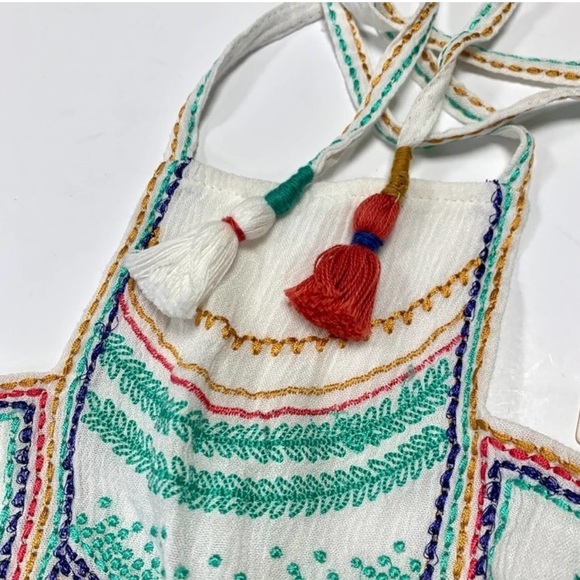 NWT Anthropologie Floreats Itzel Embroidered Crochet Spaghetti Strap Halter Top - Picture 7 of 10